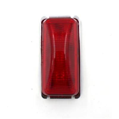 LED Rectangular Sealed Clearance and Side Marker Light  With Chrome base - Red - 副本