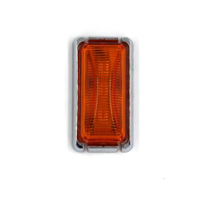 LED Rectangular Sealed Clearance and Side Marker Light  With Chrome base - Amber
