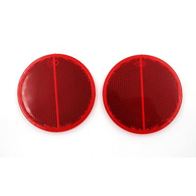 Adhesive Round Reflector - Red Pair
