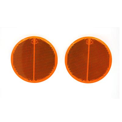 Adhesive Round Reflector - Amber Pair
