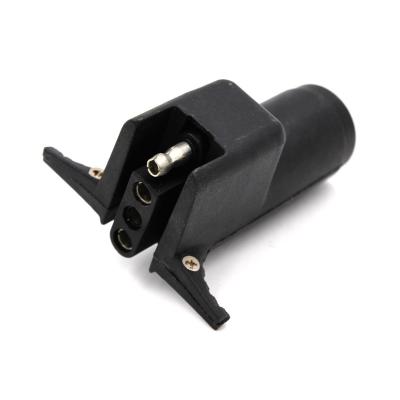 6 Pole Round Pin Vehicle Connector to 4 Way Flat Trailer Wiring Adapter