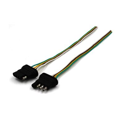 Wiring Harness with 4 Way Flat Vehicle and Trailer Connectors - 12