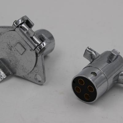 4 Way Chrome Connector - Vehicle & Trailer End